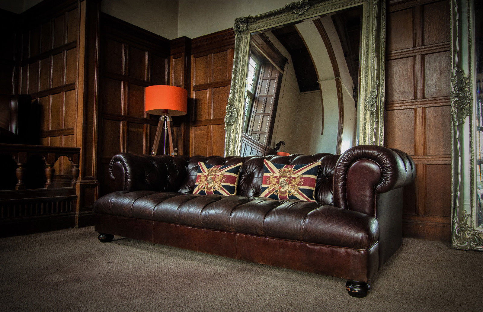 Tetrad Grand Drummond John Lewis Cigar Leather Chesterfield 3/4 Seater Club Sofa