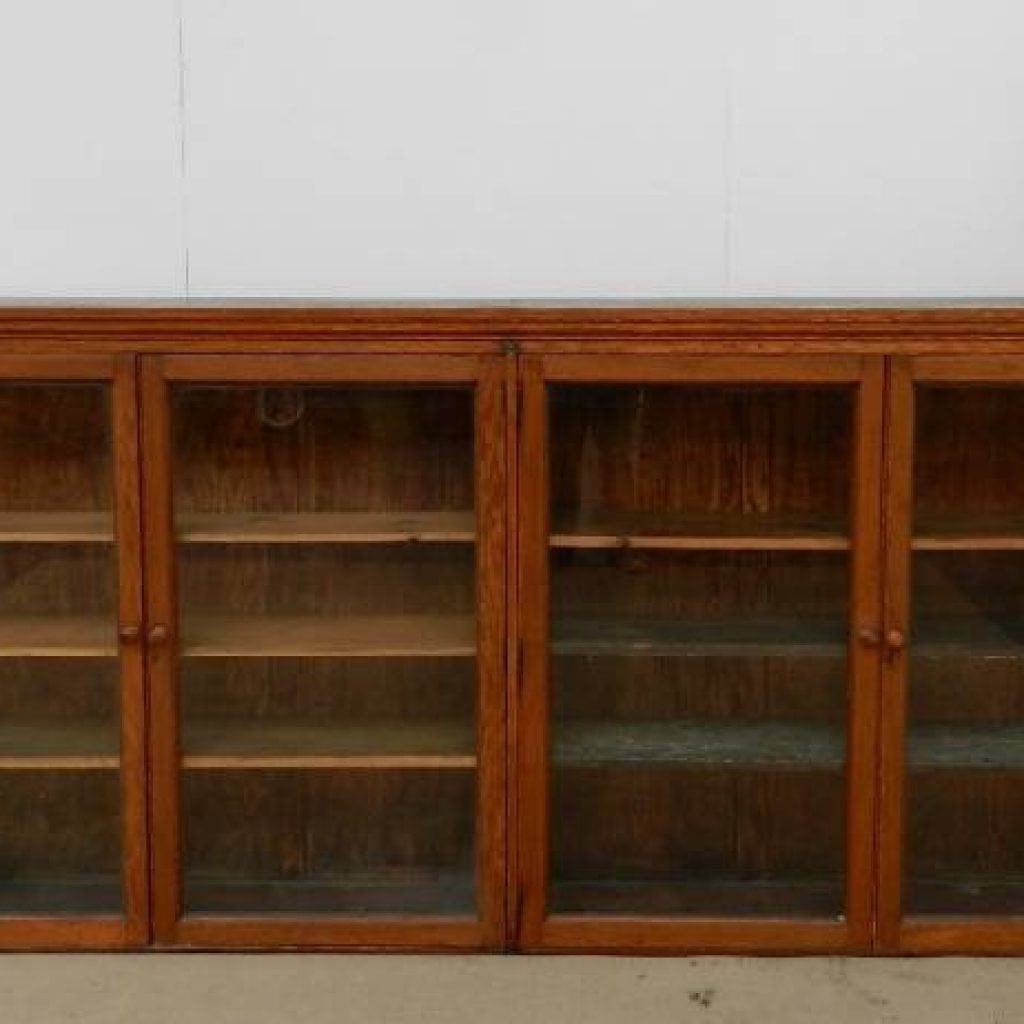 Vintage Glazed Museum Display Bookcase Folio 50 Stourport