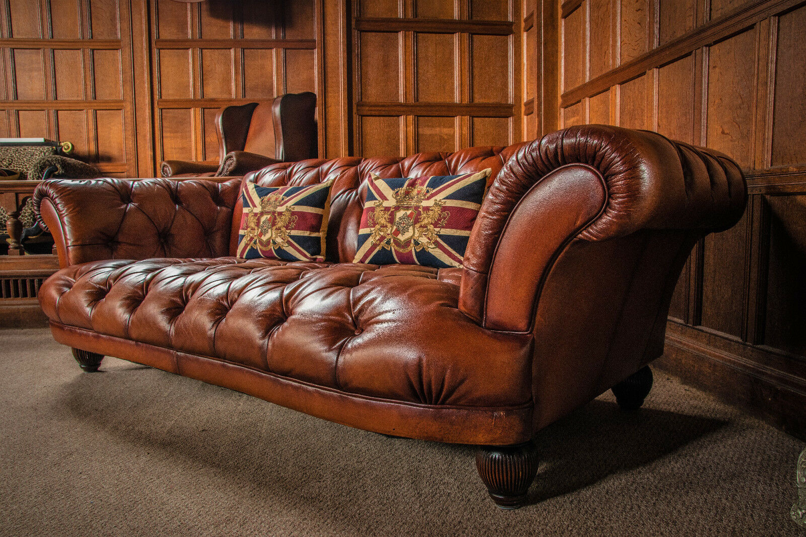 tetrad tan leather sofa